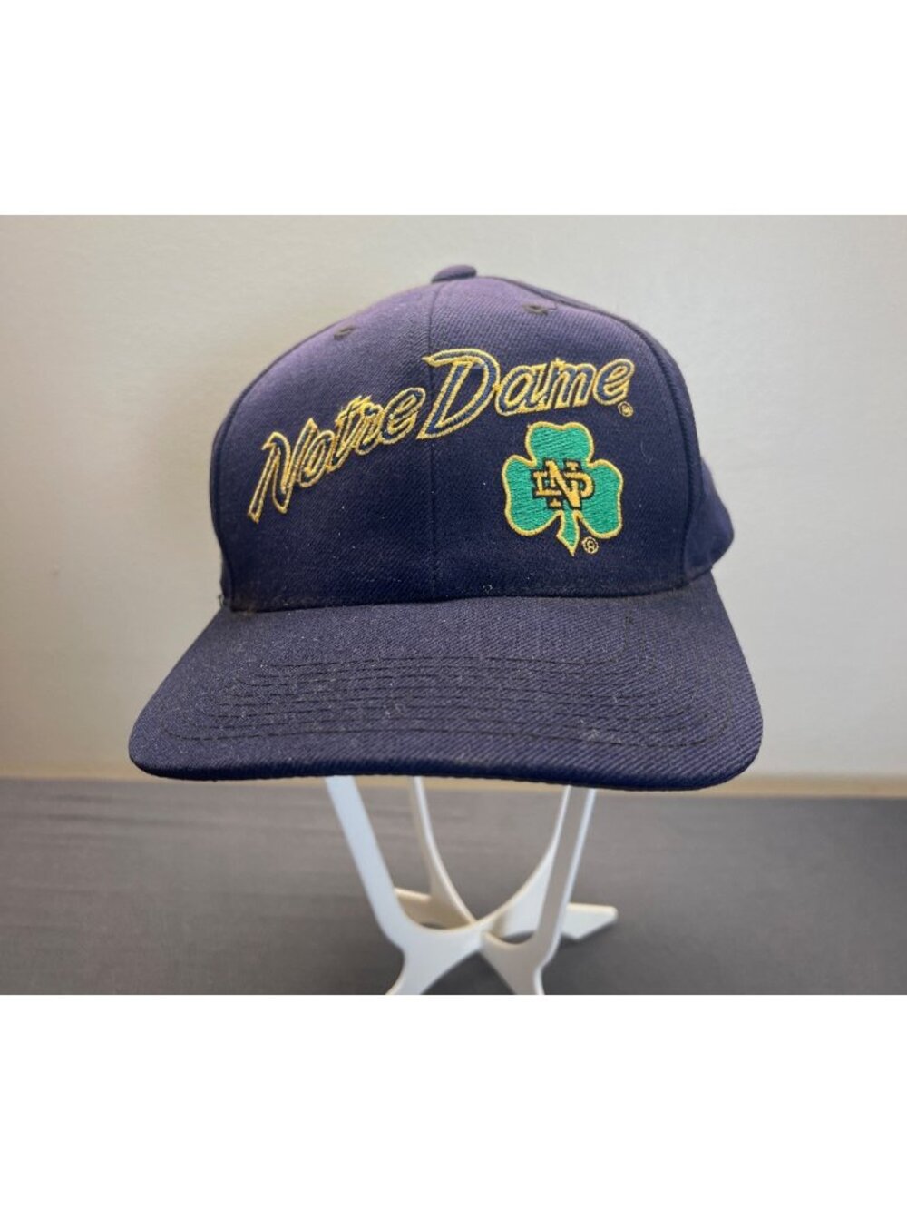 Vintage Notre Dame Hat Snapback Cap Shamrock Sports Specialties Wool Blend